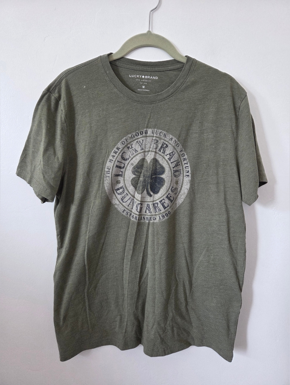 Lucky Brand Dungarees T-shirt Clover Grunge Y2K Oversized Green Women's Medium